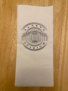 20 White paper napkins from Yankee Stadium Use as guest towels too With logo New